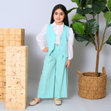 Pantalone Gessato A Palazzo(Cintura Inclusa)