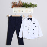 Completo Elegante Con Giacca+Pantalone+Camicia+Papillon