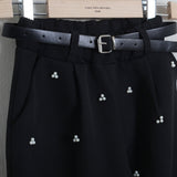 Pantalone Gamba Larga Con Applicazioni (Cintura Inclusa)