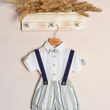 Salopette In Cotone Con Camicia
