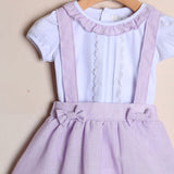 Salopette In Cotone Con T-Shirt