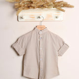 Camicia Collo Coreano In Lino