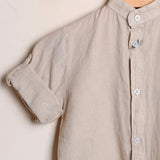 Camicia Collo Coreano In Lino