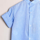 Camicia Collo Coreano In Lino