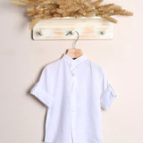 Camicia Collo Coreano In Lino