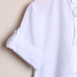 Camicia Collo Coreano In Lino