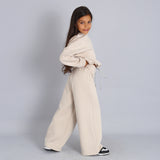 Completo Tuta Oversize Con Pantalone Gamba Larga