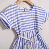 Vestito Lino Rigato