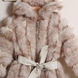 Pelliccia Con Cappuccio (Cintura Inclusa)