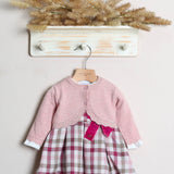Vestito Scozzese Con Shirt Mezzocollo+Cardigan