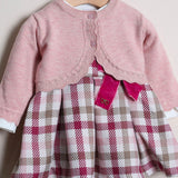 Vestito Scozzese Con Shirt Mezzocollo+Cardigan