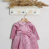 Vestito Natalizio Con Fiocco In Velluto