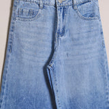 Jeans Gamba Larga Con Applicazioni