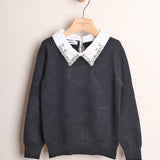 Maglioncino Con Collo Camicia