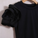 Kurzes T-Shirt mit Volants 