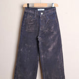 Denim Gamba Larga Con Schizzi Di Pittura