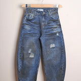 Jeans Baggy Con Schizzi Di Pittura