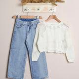 Completo Con Jeans+Shirt Traforata+Canotta