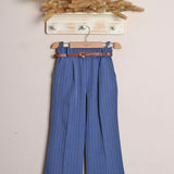 Pantalone Gamba Larga Gessato (Cintura Inclusa)