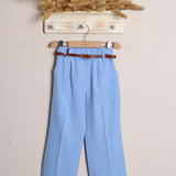 Pantalone Gamba Larga Gessato (Cintura Inclusa)