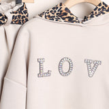 Completo Tuta Con Inserti Animalier LOVE Argento