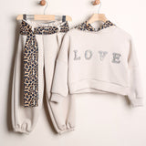 Completo Tuta Con Inserti Animalier LOVE Argento