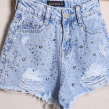 Short Denim Con Rotture