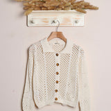 Cardigan A Polo Traforato