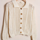 Cardigan A Polo Traforato