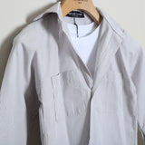 Camicia Rigata Over Con T-Shirt Basic Inclusa