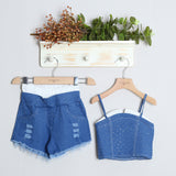 Geblümter Anzug mit Shorts