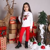 Completo Natalizio Con Leggings Caldo Cotone