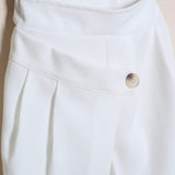 Pantalone Gamba Larga Con Pieghe