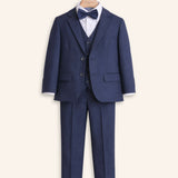 Completo Elegante Con Giacca+Pantalone+Camicia+Gilet+Papillon