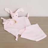 Doudou coniglietto con gioco e bavetta