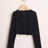 Maglia Serafino  Cropped A Costine