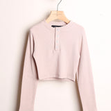 Maglia Serafino  Cropped A Costine